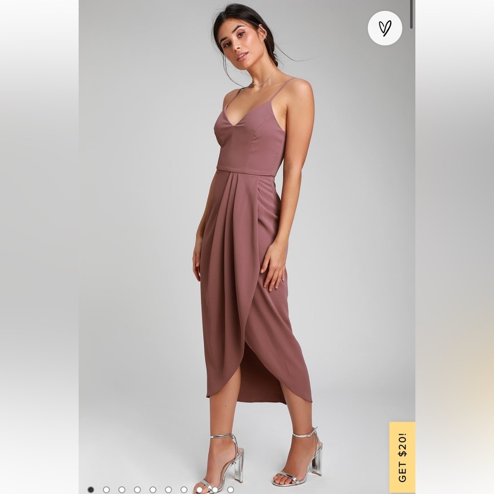Lulus mauve midi dress with slit